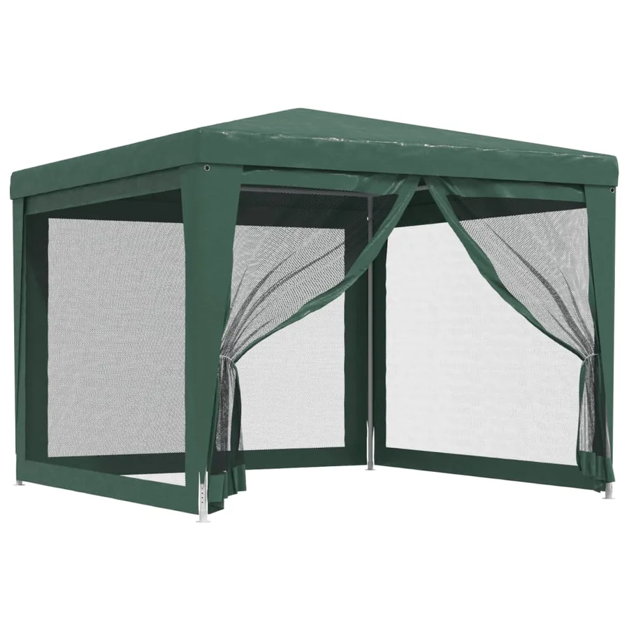 Tente de fête avec 4 parois latérales en maille Vert 3x3 m PEHD - 2