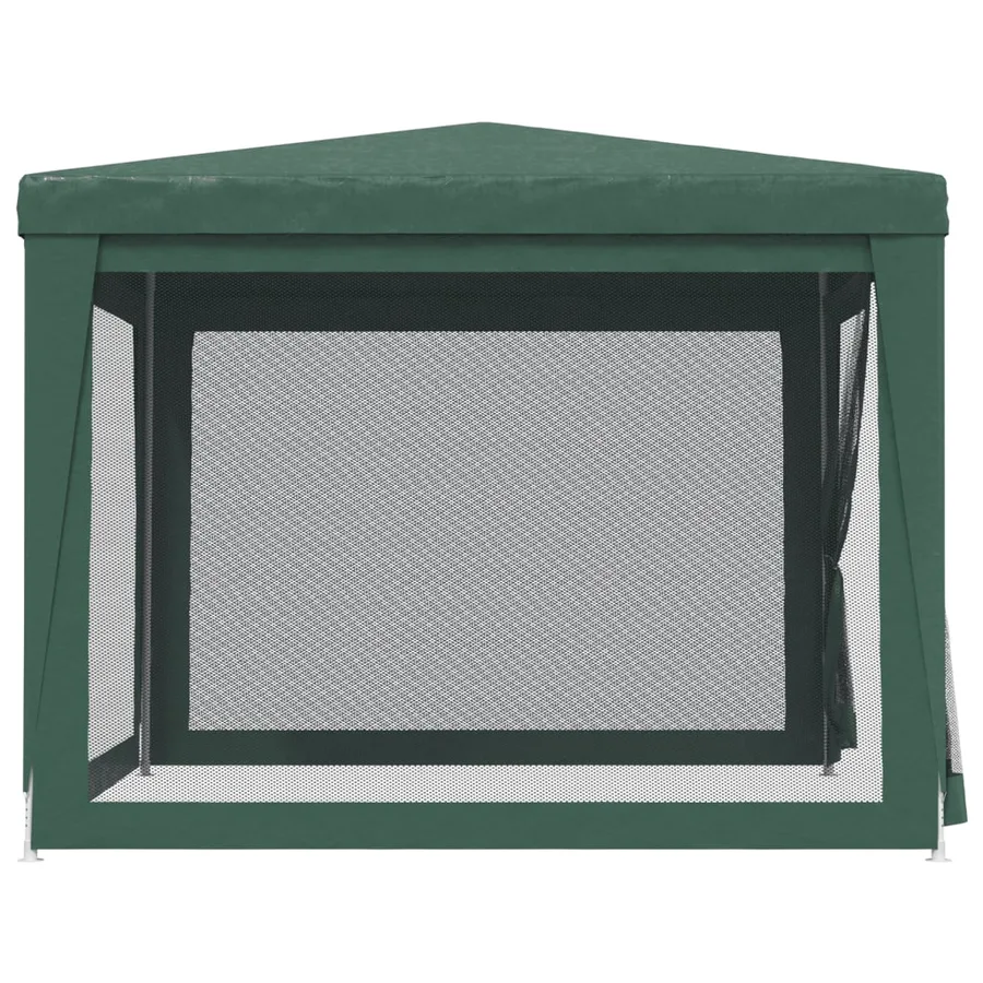 Tente de fête avec 4 parois latérales en maille Vert 3x3 m PEHD - 4