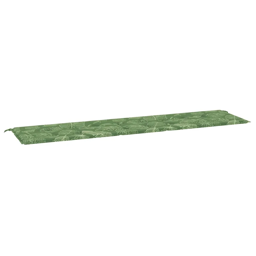 Coussin de banc de jardin motif de feuilles 200x50x3 cm tissu - 2