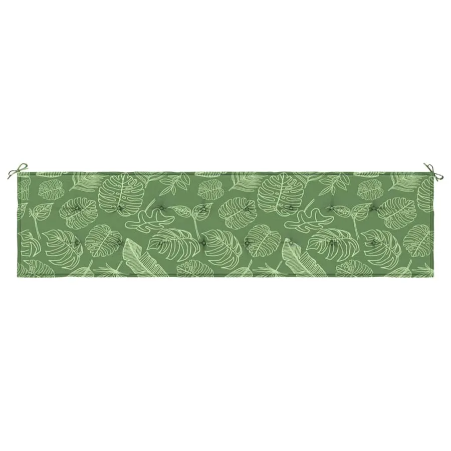 Coussin de banc de jardin motif de feuilles 200x50x3 cm tissu - 4