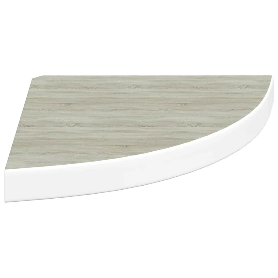 Étagères d'angle murales 4 pcs Chêne et blanc 35x35x3,8 cm MDF - 7