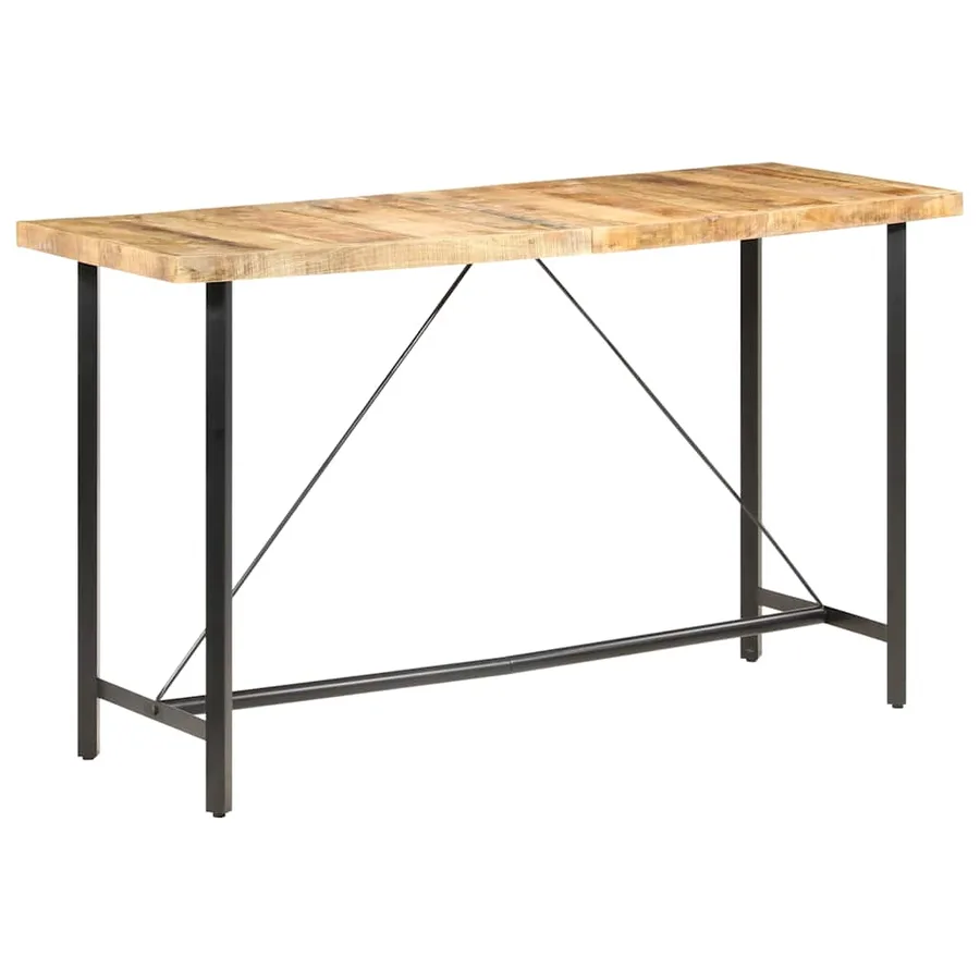 Table de bar 180x70x107 cm Bois de manguier brut - 8