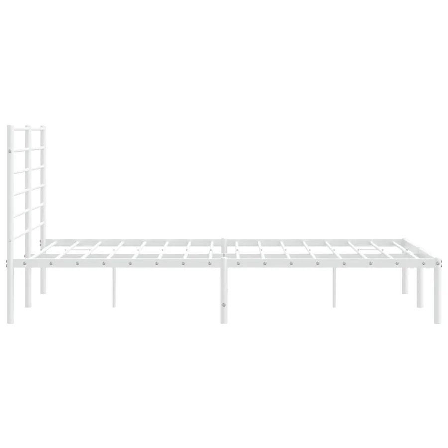 Cadre de lit métal sans matelas et tête de lit blanc 120x200 cm - 7