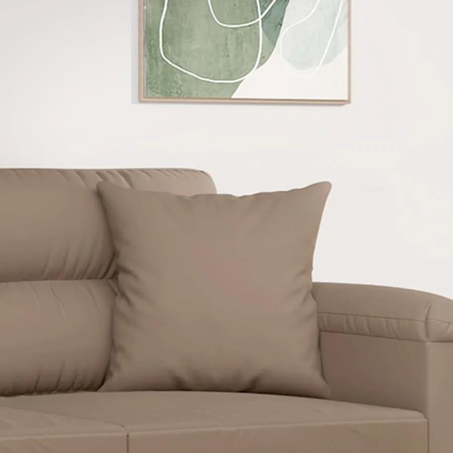 Coussins décoratifs lot de 2 Taupe 40x40 cm Tissu microfibre - 5