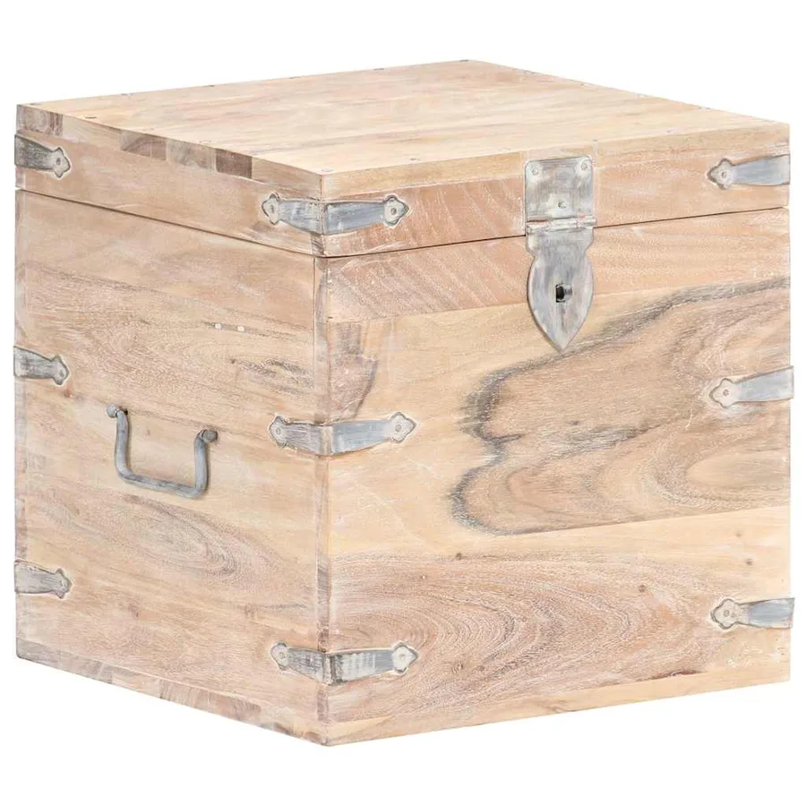 Coffre 40x40x40 cm Bois d'acacia solide - 12