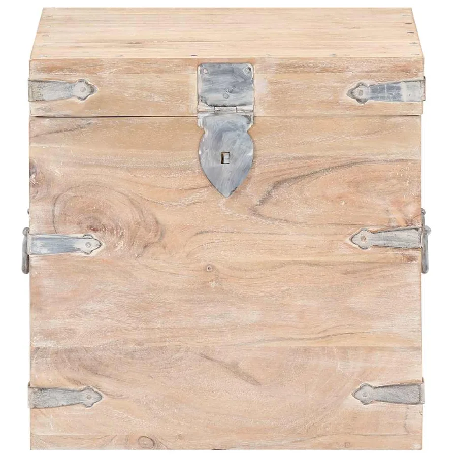 Coffre 40x40x40 cm Bois d'acacia solide - 3