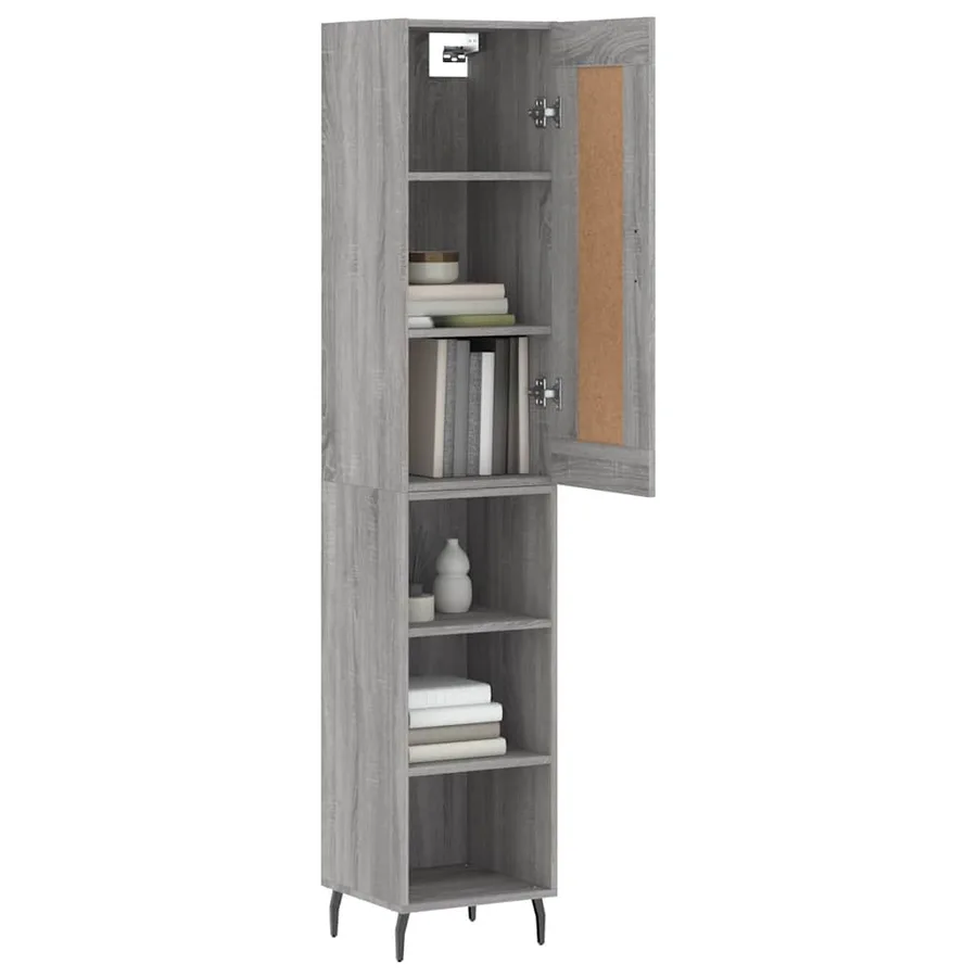 Buffet haut Sonoma gris 34,5x34x180 cm Bois d'ingénierie - 11