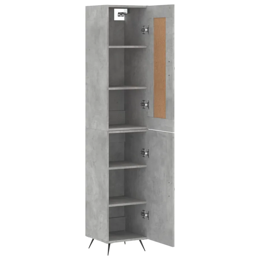 Buffet haut Gris béton 34,5x34x180 cm Bois d'ingénierie - 4