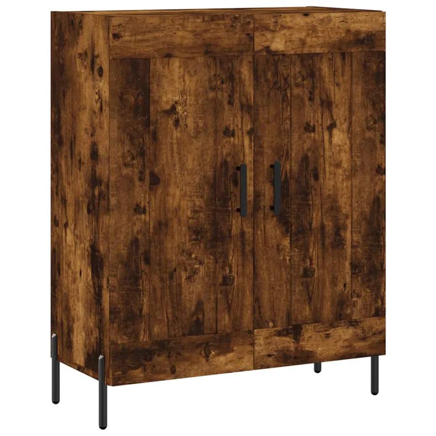 Buffet haut Chêne fumé 69,5x34x180 cm Bois d'ingénierie - 7
