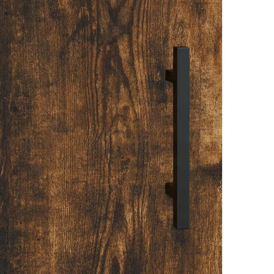 Buffet haut Chêne fumé 69,5x34x180 cm Bois d'ingénierie - 11