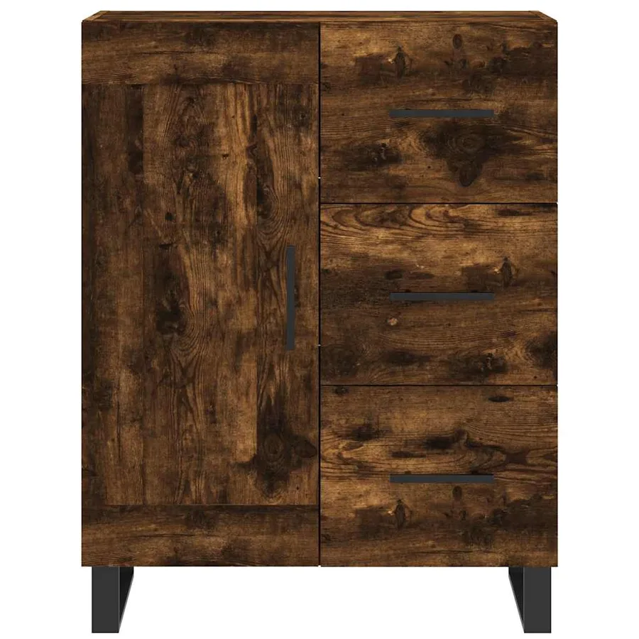 Buffet haut Chêne fumé 69,5x34x180 cm Bois d'ingénierie - 8