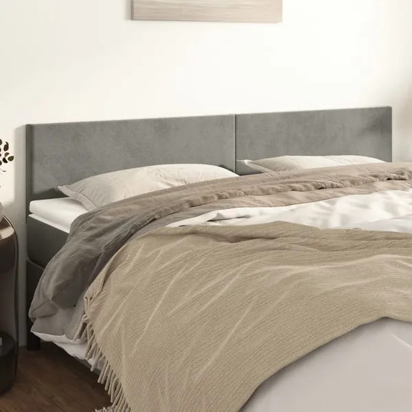 Têtes de lit Gris clair 200x5x78/88 cm Velours