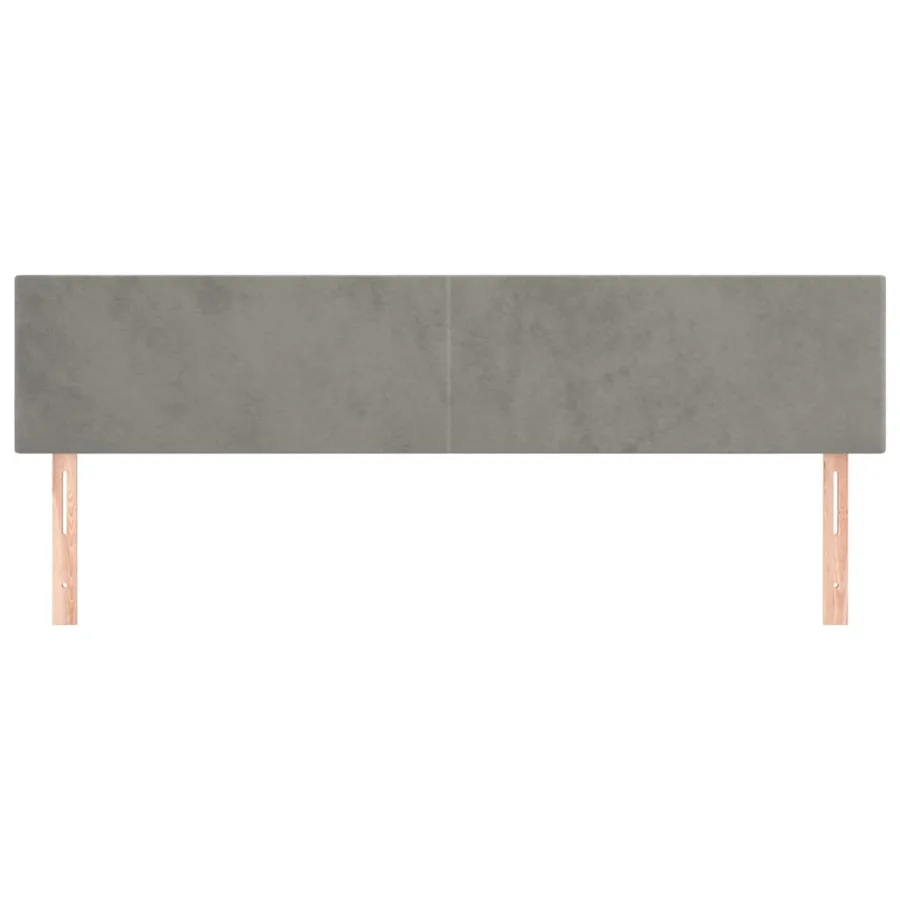 Têtes de lit Gris clair 200x5x78/88 cm Velours - 3