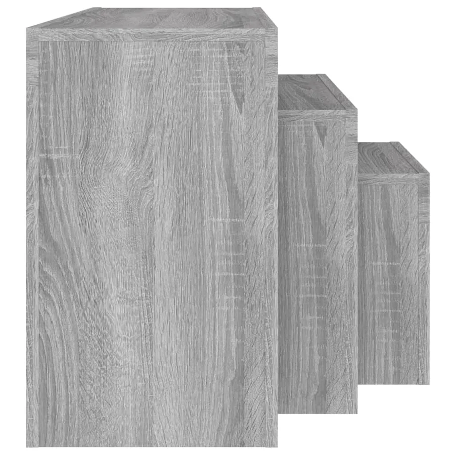 Tables basses gigognes 3 pcs sonoma gris bois d'ingénierie - 5