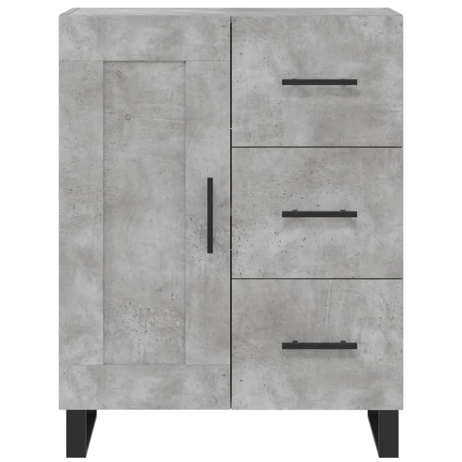 Buffet haut Gris béton 69,5x34x180 cm Bois d'ingénierie - 8