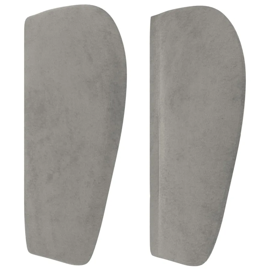 Tête de lit avec oreilles Gris clair 203x23x78/88 cm Velours - 4