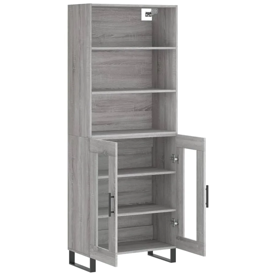 Buffet haut Sonoma gris 69,5x34x180 cm Bois d'ingénierie - 4