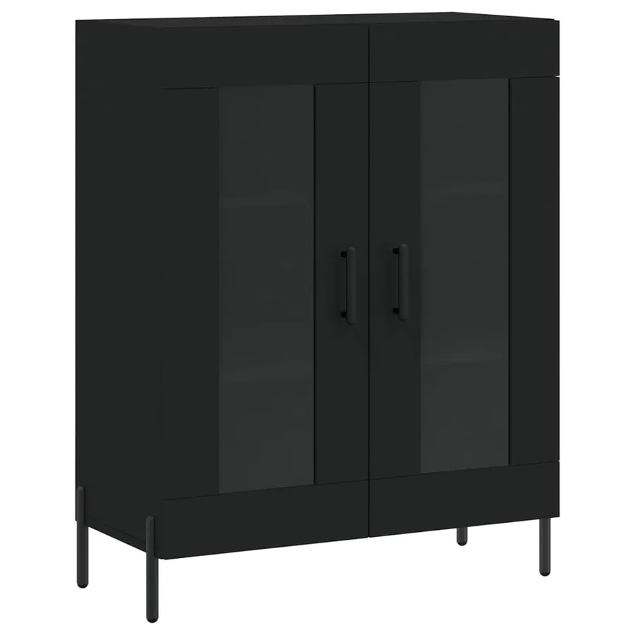 Buffet haut Noir 69,5x34x180 cm Bois d'ingénierie - 7