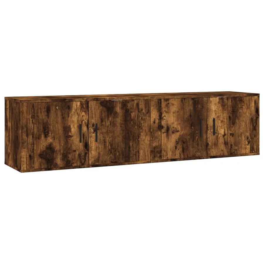 Meubles TV muraux 2 pcs chêne fumé 80x34,5x40 cm - 2
