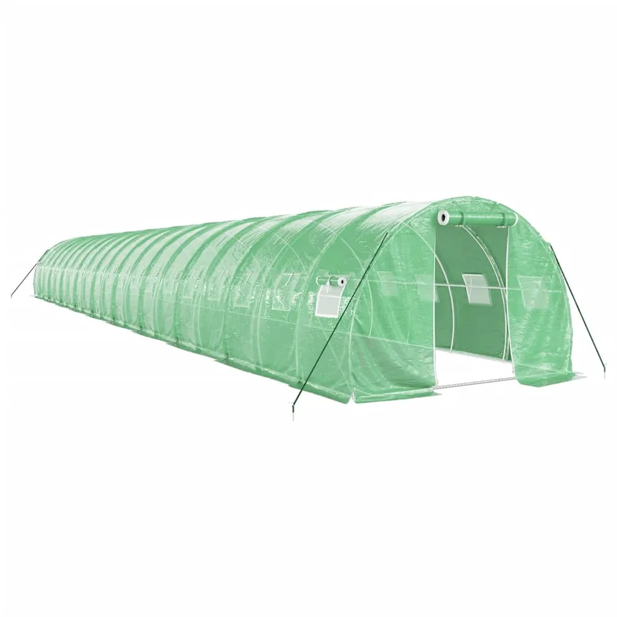 Serre avec cadre en acier vert 60 m² 20x3x2 m - 2