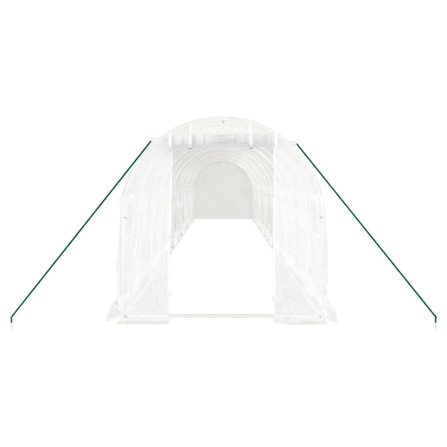Serre avec cadre en acier blanc 24 m² 12x2x2 m - 4