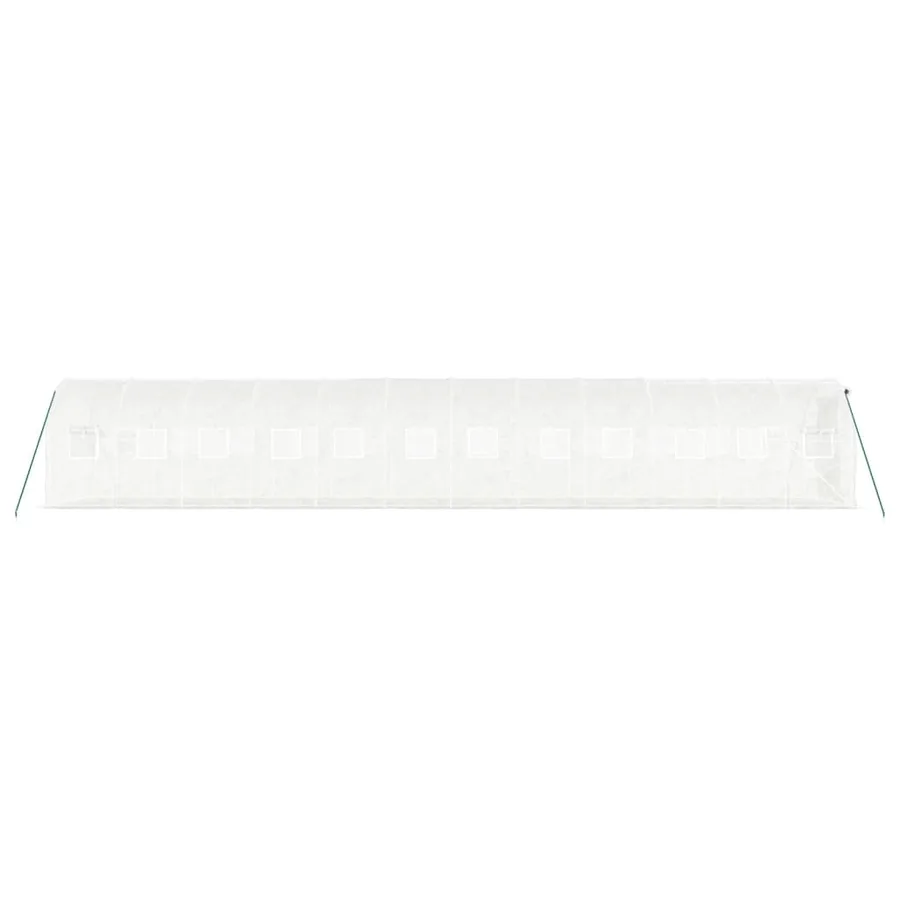 Serre avec cadre en acier blanc 24 m² 12x2x2 m - 5
