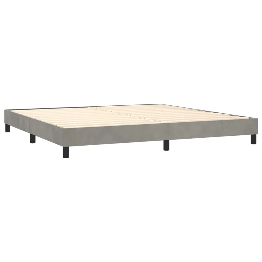 Sommier à lattes de lit avec matelas LED Gris clair 200x200 cm - 5
