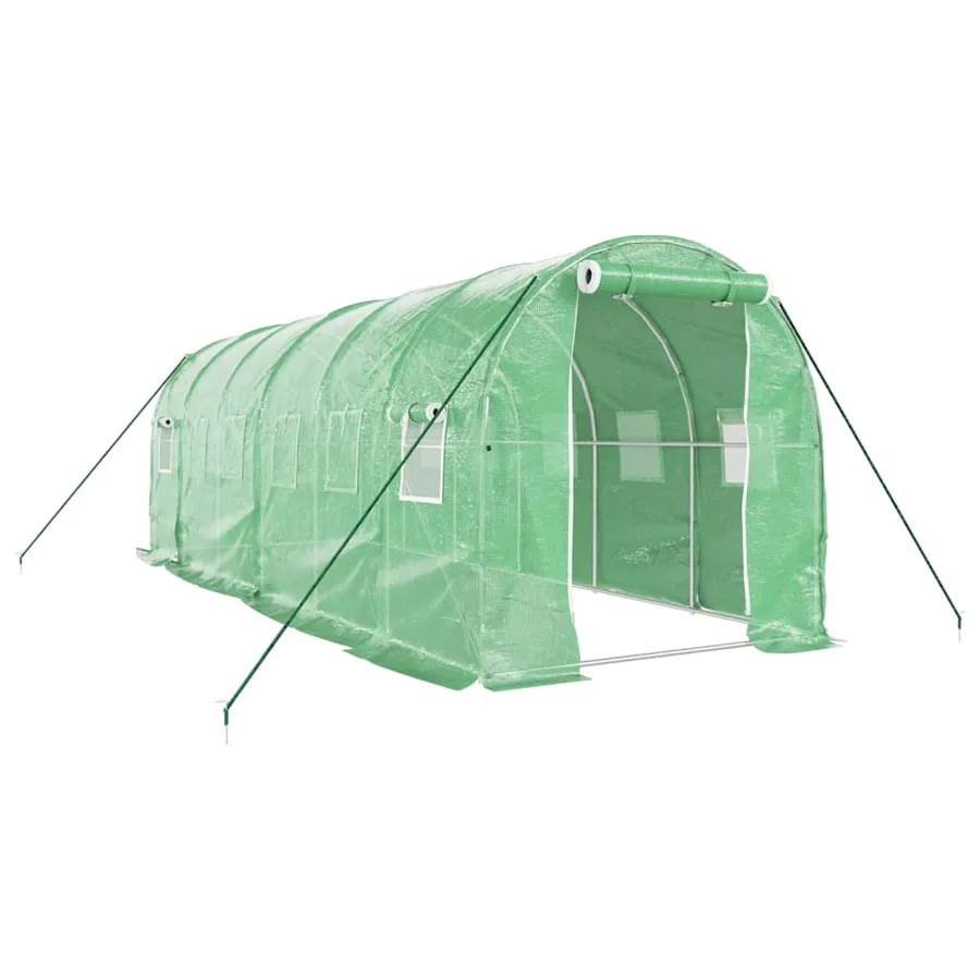 Serre avec cadre en acier vert 12 m² 6x2x2 m - 2