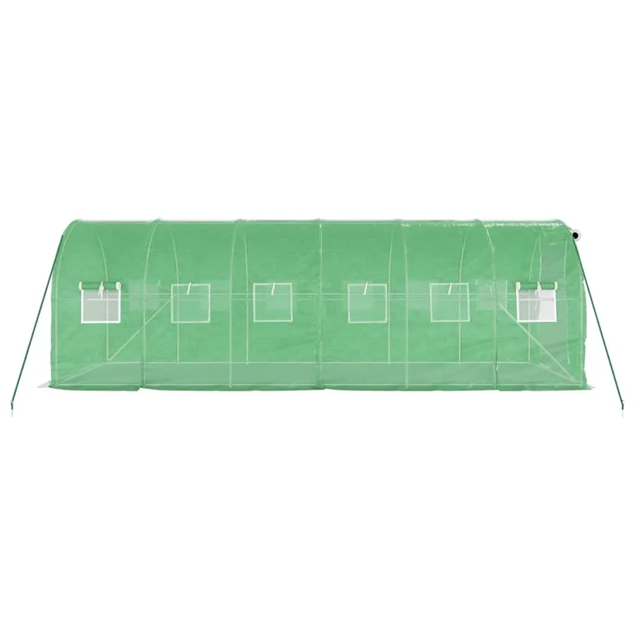 Serre avec cadre en acier vert 12 m² 6x2x2 m - 5