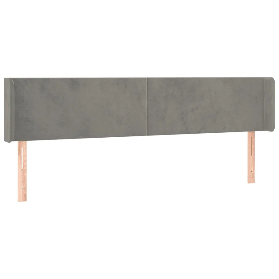 Tête de lit avec oreilles Gris clair 203x16x78/88 cm Velours - 2