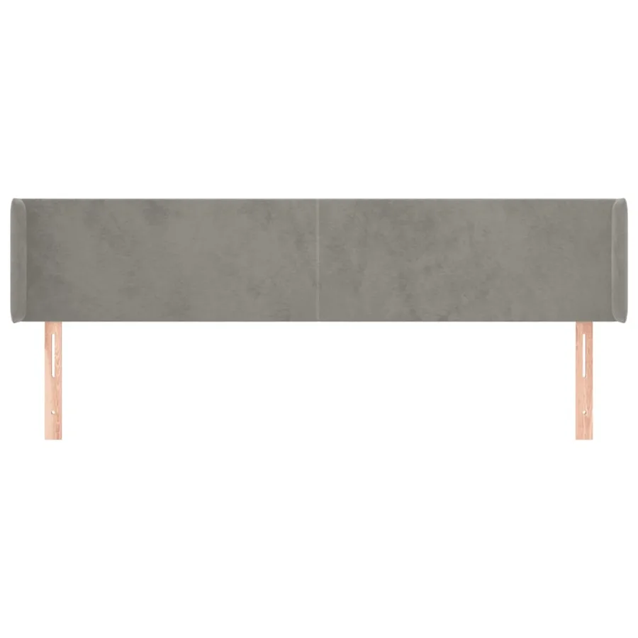 Tête de lit avec oreilles Gris clair 203x16x78/88 cm Velours - 3