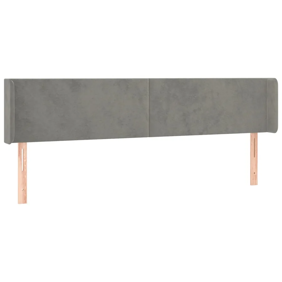 Tête de lit à LED Gris clair 203x16x78/88 cm Velours - 3