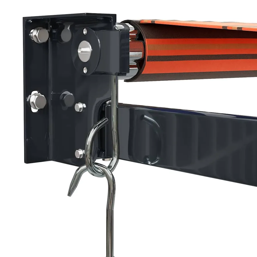 Auvent rétractable orange et marron 4,5x3 m tissu et aluminium - 8