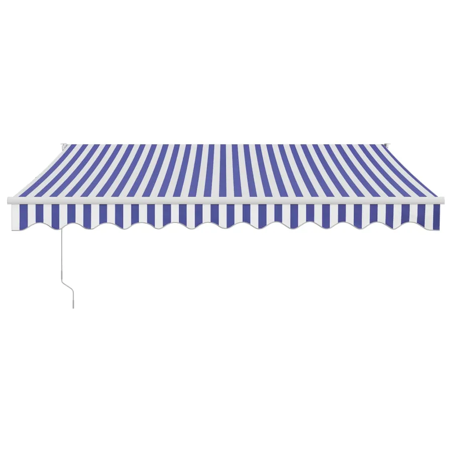 Auvent rétractable bleu et blanc 3,5x2,5 m tissu et aluminium - 3