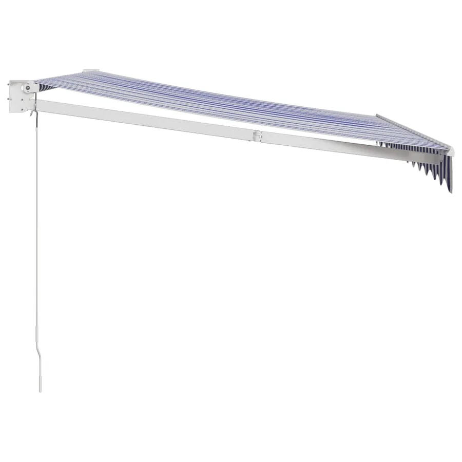 Auvent rétractable bleu et blanc 3,5x2,5 m tissu et aluminium - 4