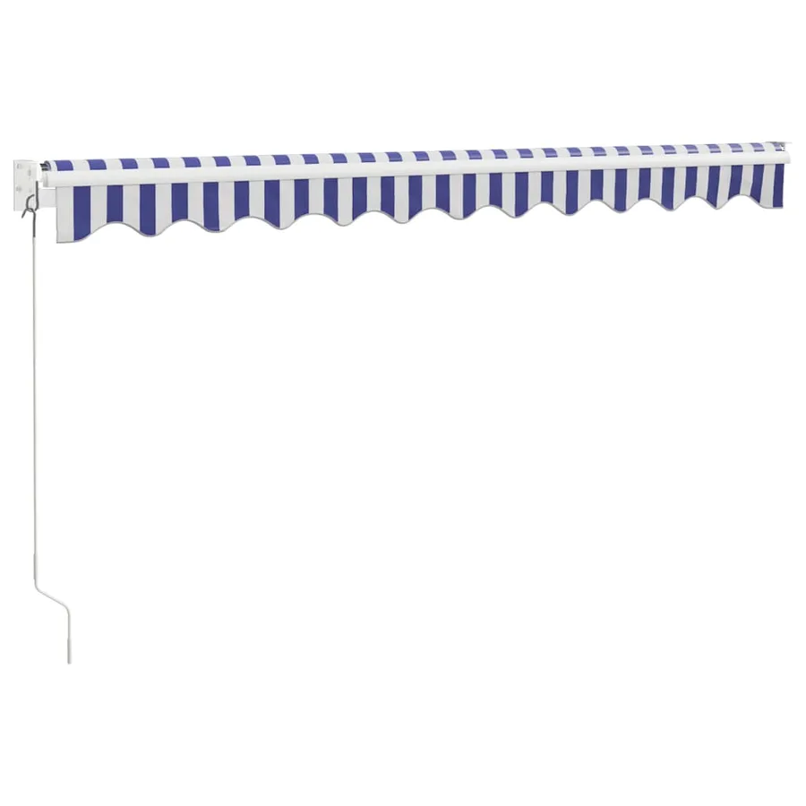 Auvent rétractable bleu et blanc 3,5x2,5 m tissu et aluminium - 6