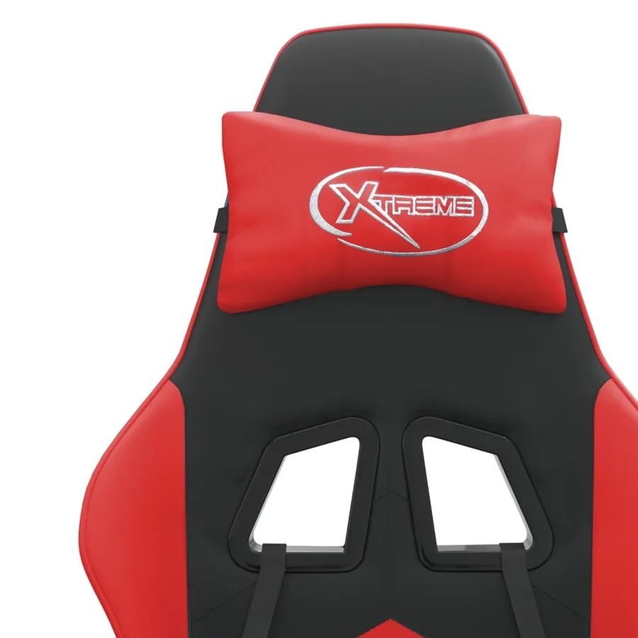 Chaise de jeu Noir et rouge Similicuir - 10