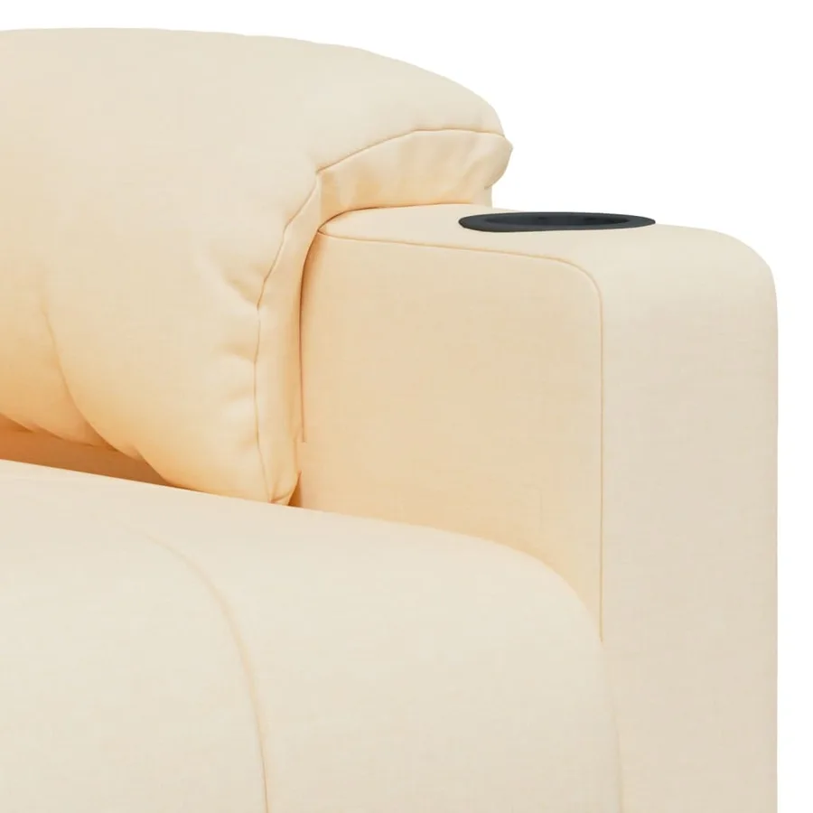Fauteuil inclinable électrique Crème Tissu - 8