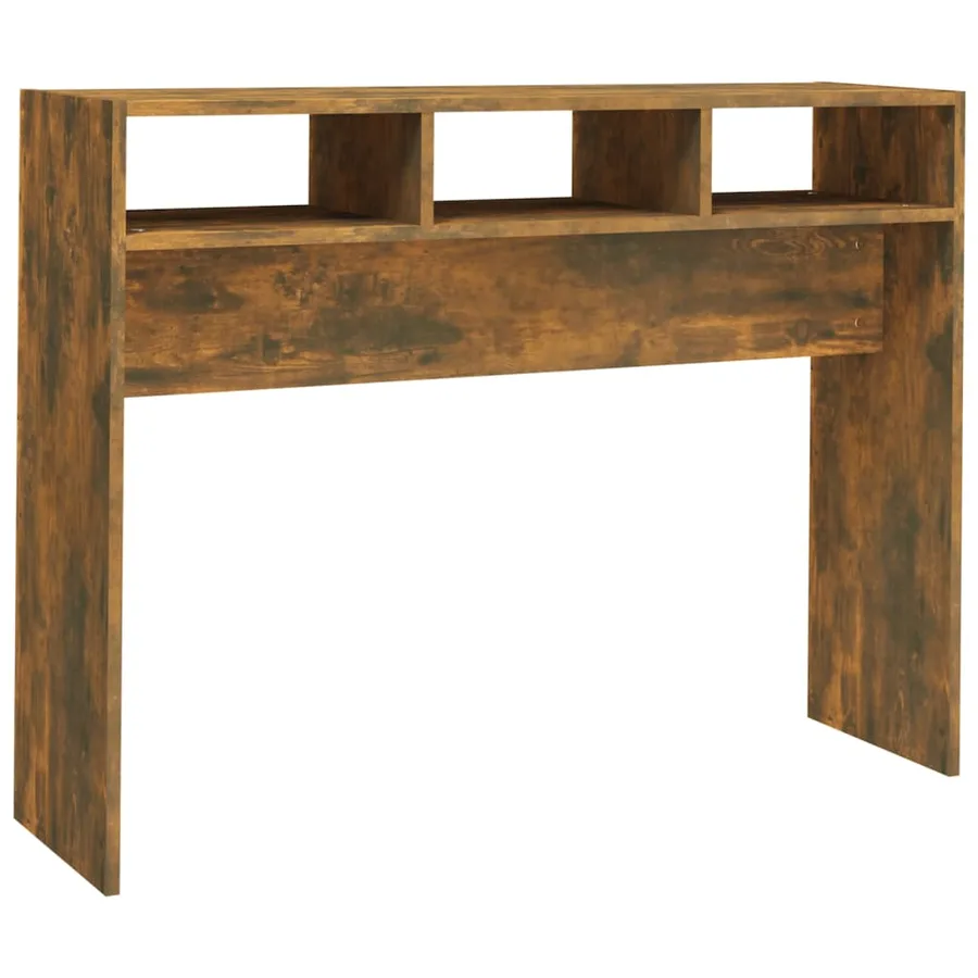 Table console Chêne fumé 105x30x80 cm Bois d'ingénierie - 2