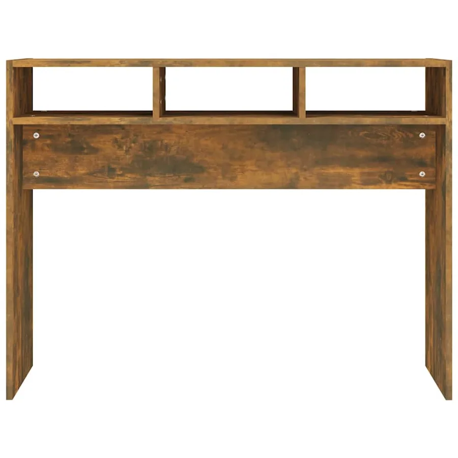 Table console Chêne fumé 105x30x80 cm Bois d'ingénierie - 4