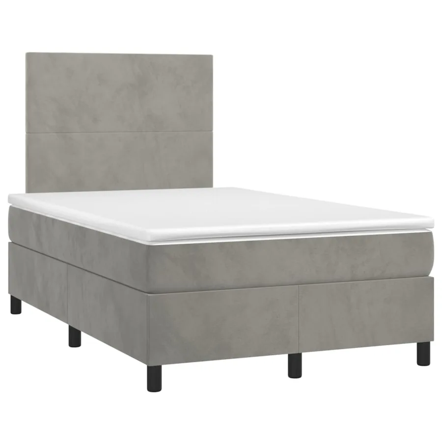 Sommier à lattes de lit et matelas Gris clair 120x200cm Velours - 3
