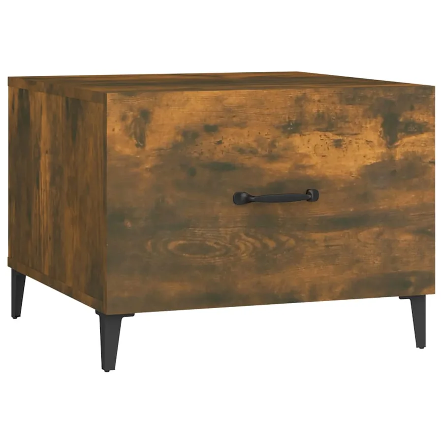 Table basse avec pieds en métal Chêne fumé 50x50x40 cm - 2