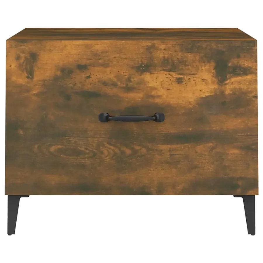 Table basse avec pieds en métal Chêne fumé 50x50x40 cm - 6
