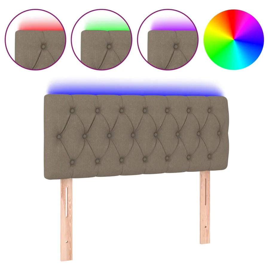 Tête de lit à LED Taupe 90x7x78/88 cm Tissu - 2