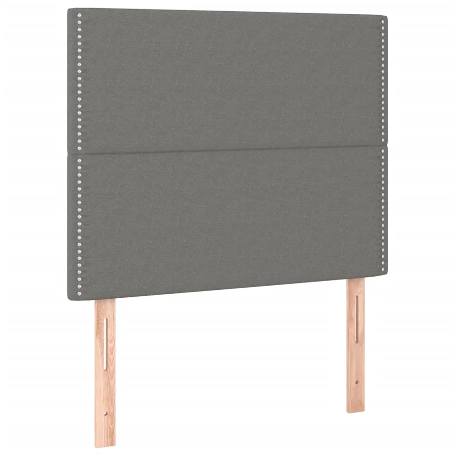Cadre de lit sans matelas gris foncé 90x190 cm tissu - 9