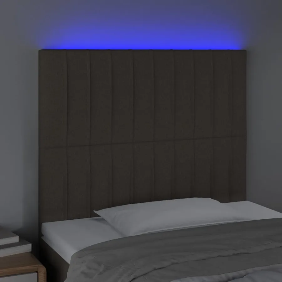 Tête de lit à LED Taupe 100x5x118/128 cm Tissu - 3