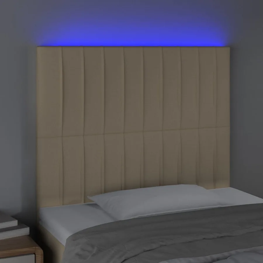 Tête de lit à LED Crème 90x5x118/128 cm Tissu - 3