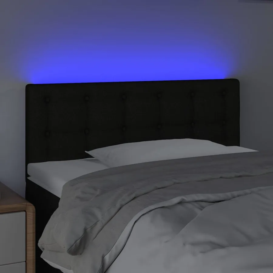 Tête de lit à LED Noir 80x5x78/88 cm Tissu - 3
