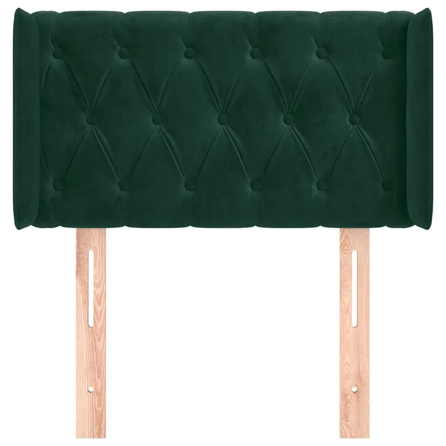 Tête de lit avec oreilles Vert foncé 83x16x78/88 cm Velours - 3