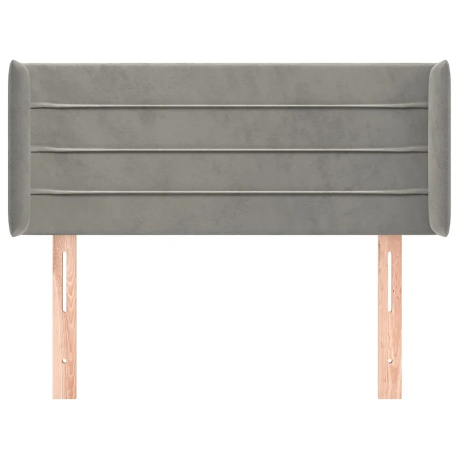 Tête de lit avec oreilles Gris clair 93x16x78/88 cm Velours - 3